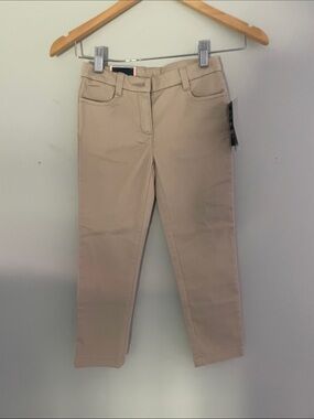 NWT Chaps girls ankle Slim Straight Pants stretch  - Beige size:6x